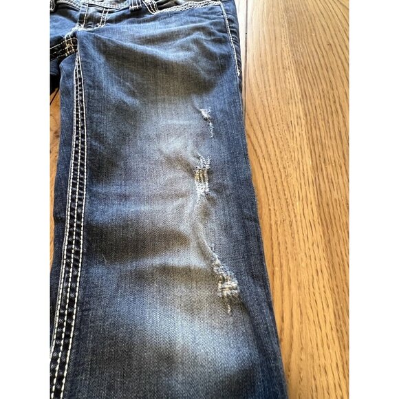 BKE STELLA Denim Blue Jeans Women's Size 27 24" CROP 3" Single Cuff Preppy Party - Picture 10 of 16